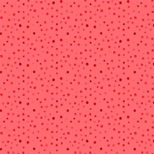 From The Heart - Dots - Dark coral - varied dark red dots on lighter red