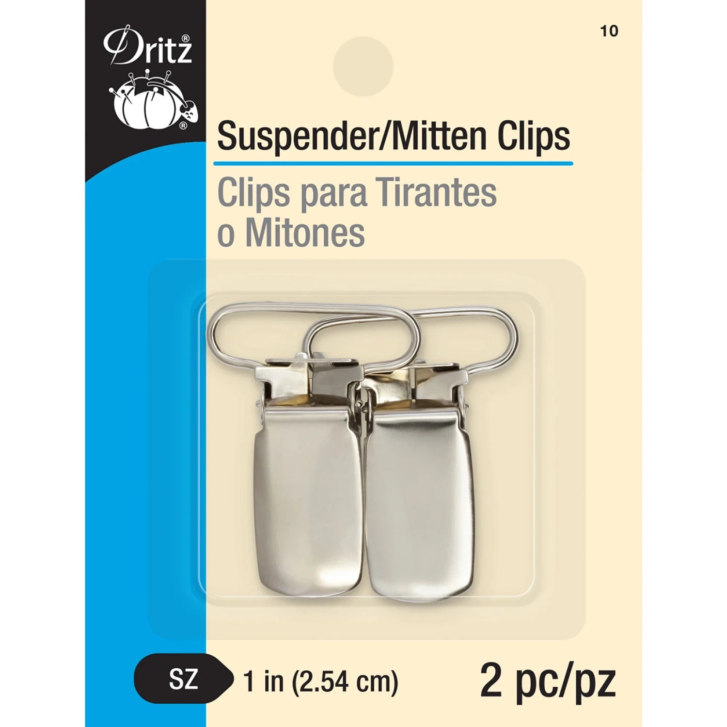 Suspender/Mitten Clips - 1" Nickel 2/pk SZ Dritz #10