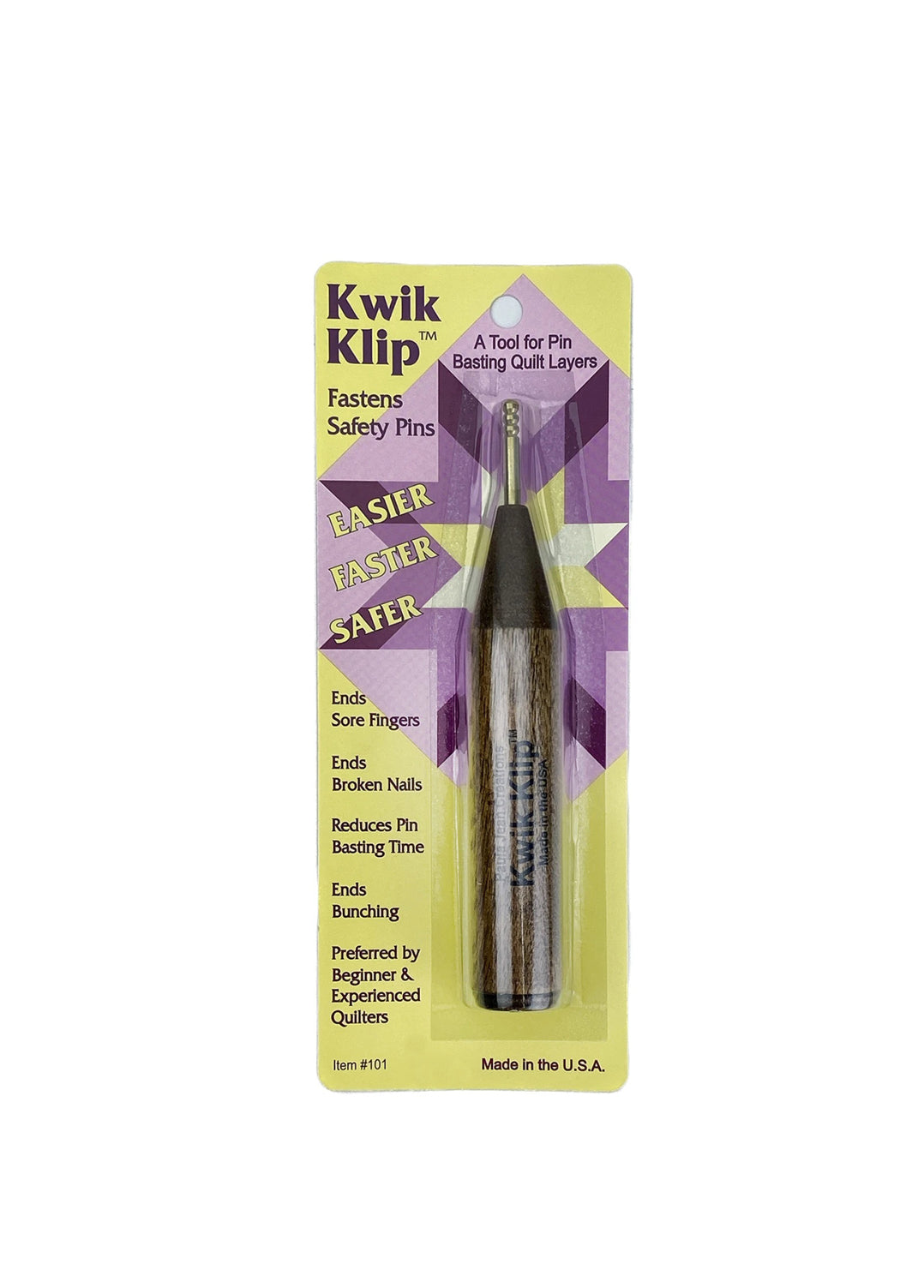 Kwik Klip - A tool for pin basting Quilt layers together.