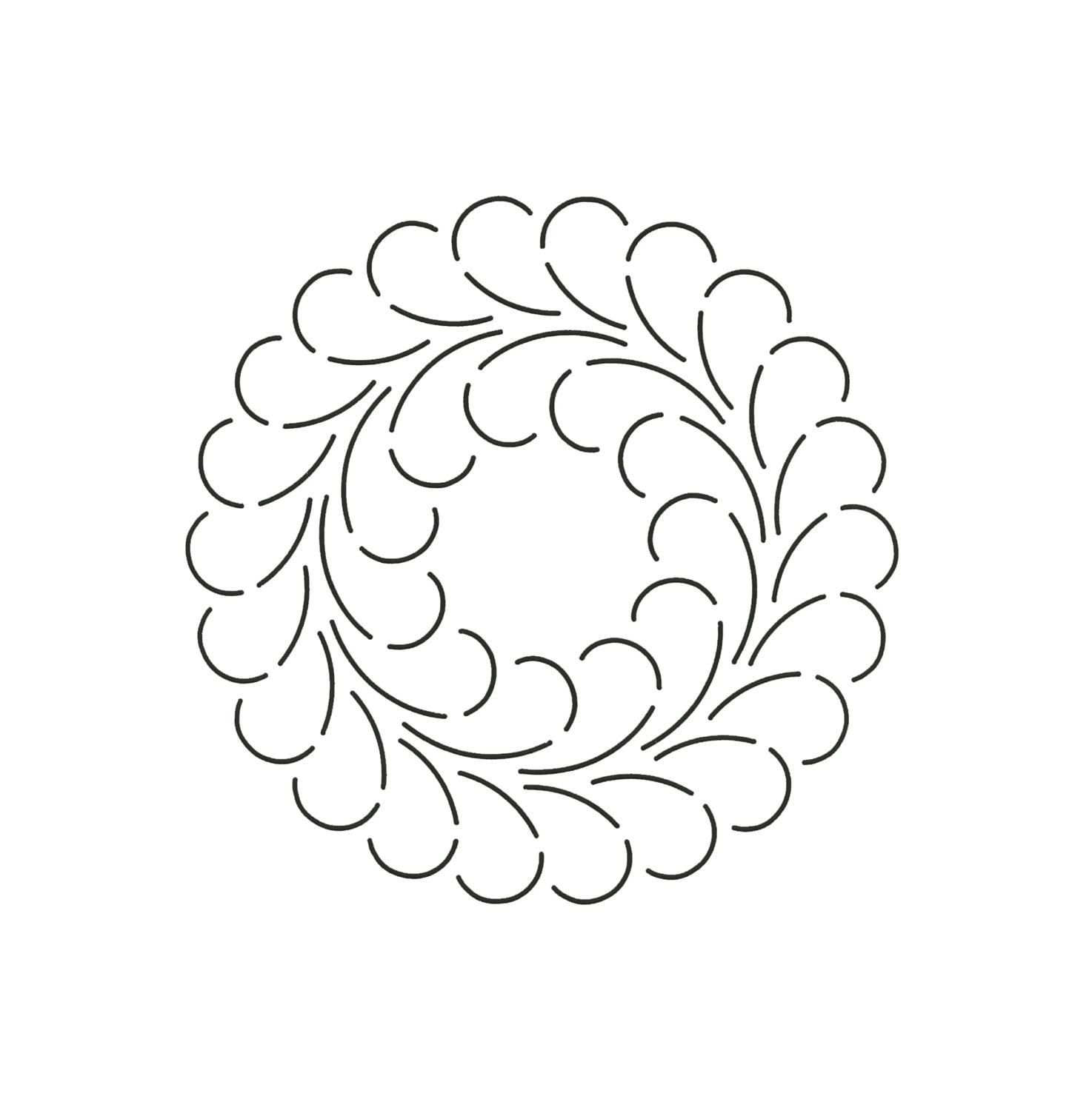 QCI Stencil #1076 - Feather Circle 11.5" diameter
