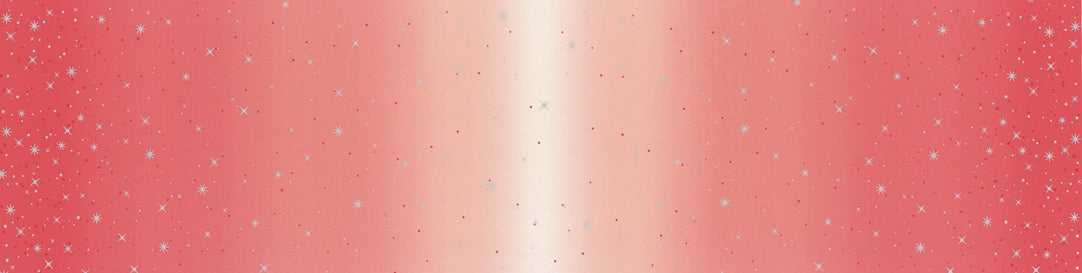 Ombre Fairy Dust - Hot Pink - metallic silver stars and dots denser at edges