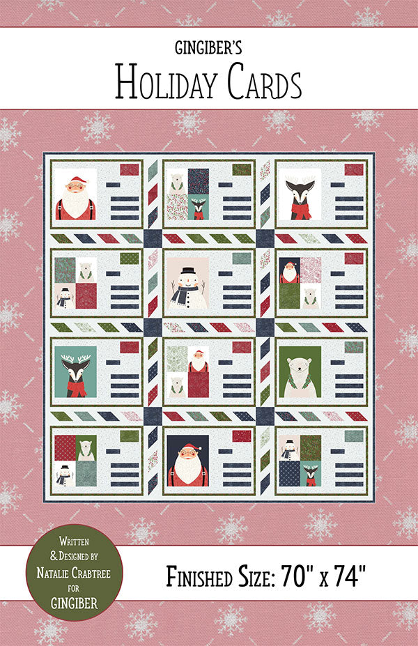 Gingiber's Holiday Cards Panel Quilt Pattern - Natalie Crabtree