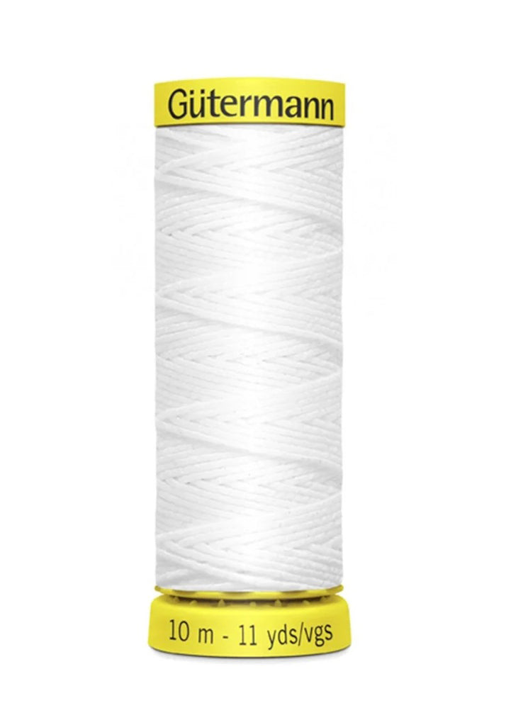 Guterman elastic thread white, 11 yds.