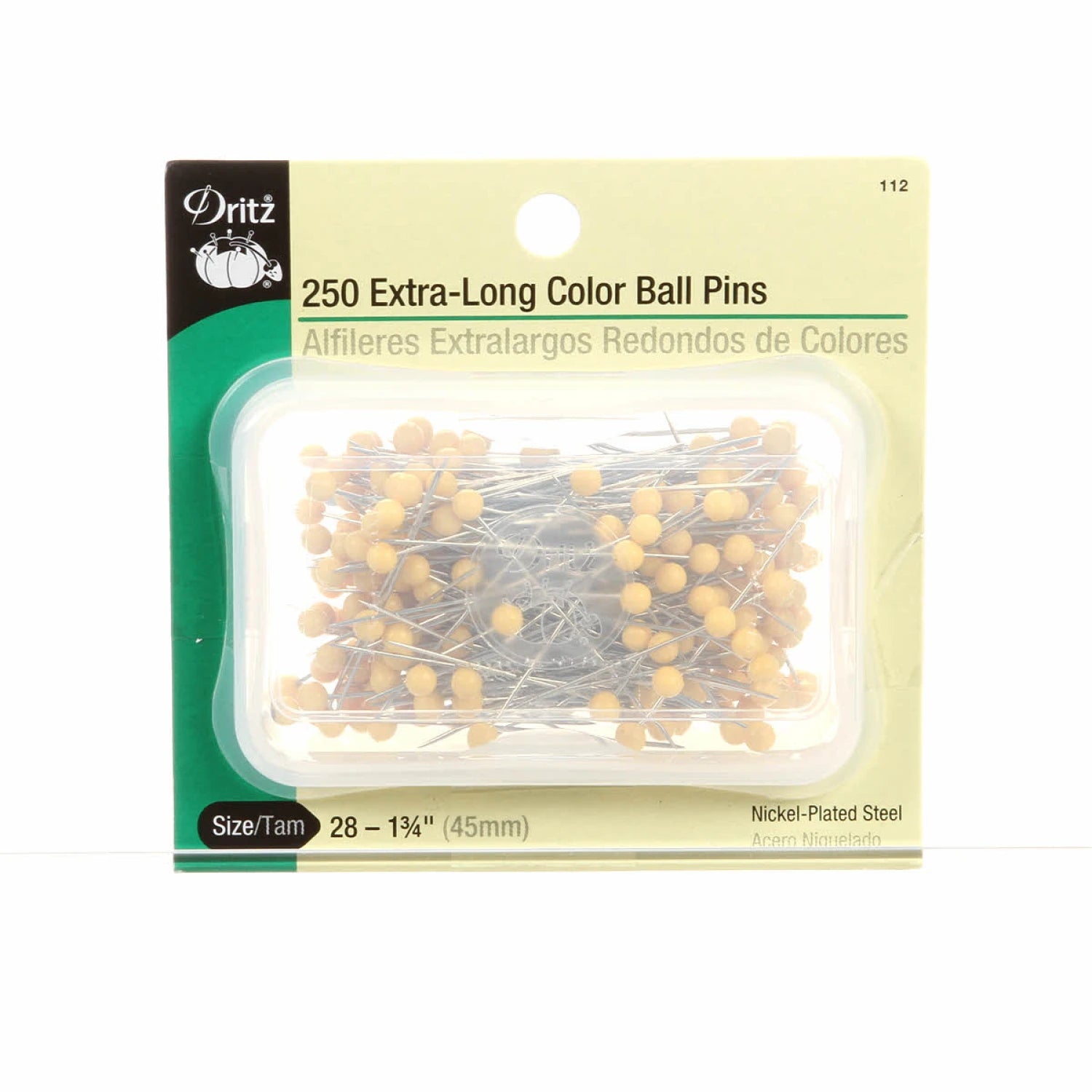Dritz  - Extra long Color ball Pins - 250 ct. 1 3/4 inches long