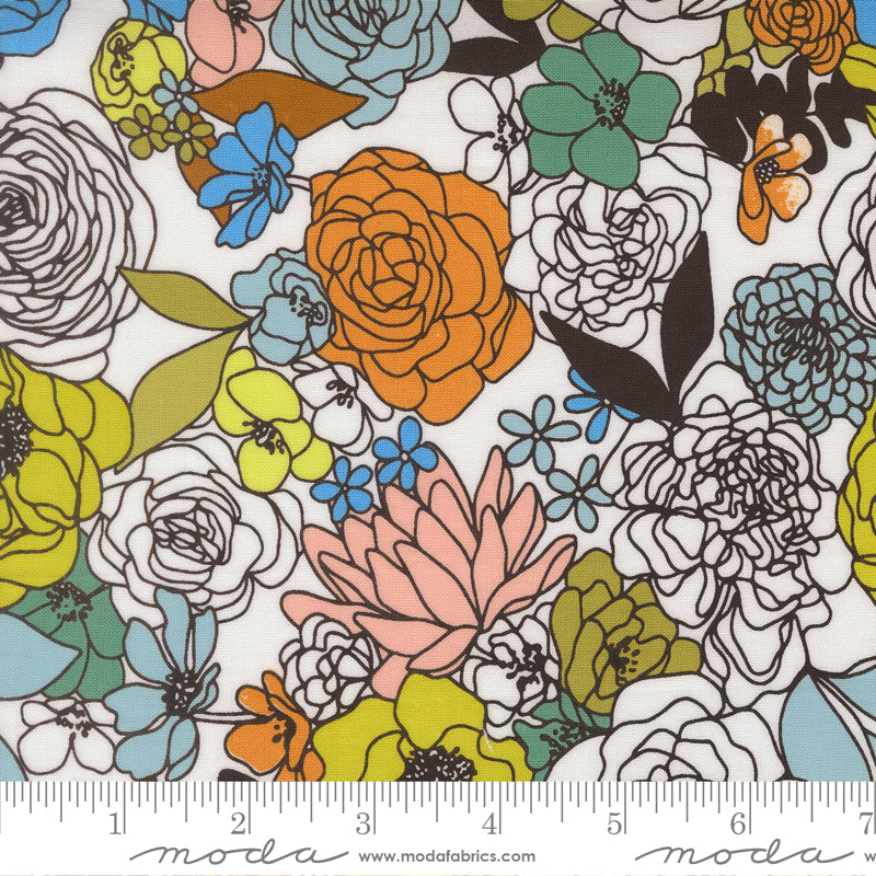True To Hue - Hidden Facet Florals - Love Dove - colorful flowers on white