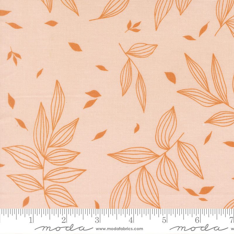 True To Hue - Falling Leaves -Blush - orange leaves on light pink