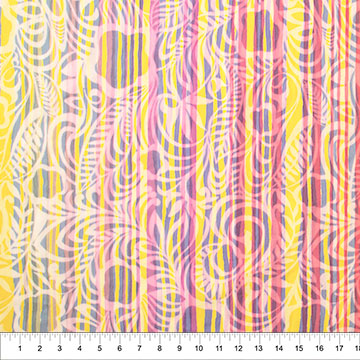 Color Me Banyan Batik -Veranda - Floral stripe - Pink punch