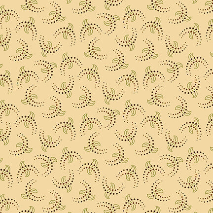 Esther's Heirloom Shirtings -Crescent - Cream-Greens on Cream by Kim Diehl