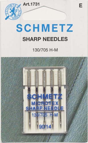 Schmetz - Microtex 130/705 90/14 sharp needles  #1731