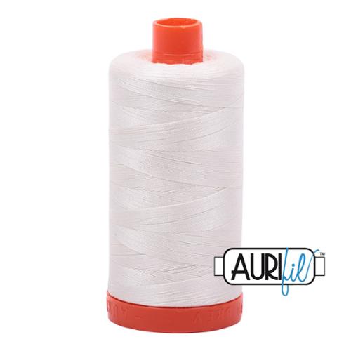Cotton Mako Thread 50wt 1300M - Aurifil - MK50 2026 - Chalk