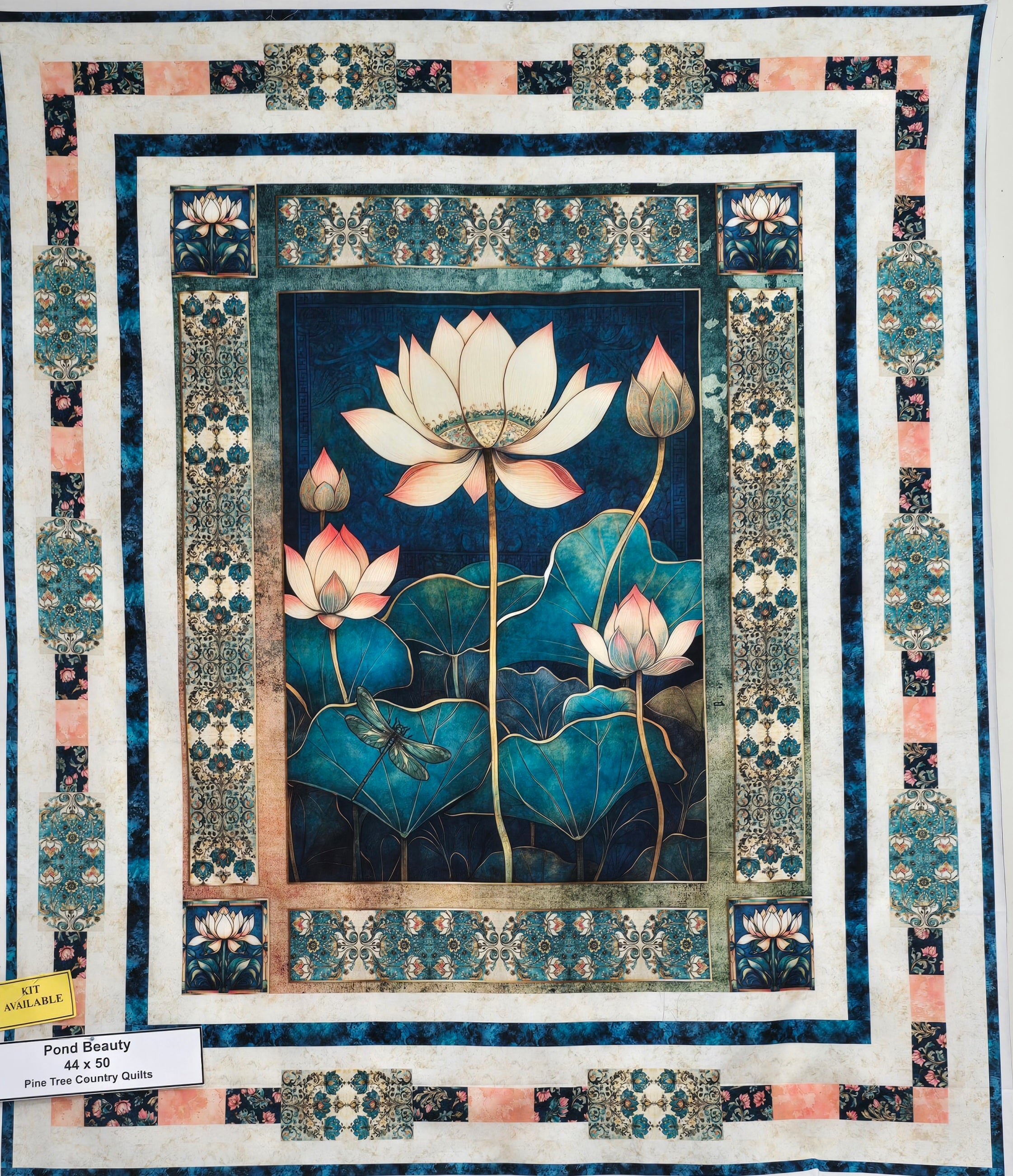 Pond Beauty Kit - 44"x50" wall  Serenity  - Includes fabric, pattern & binding