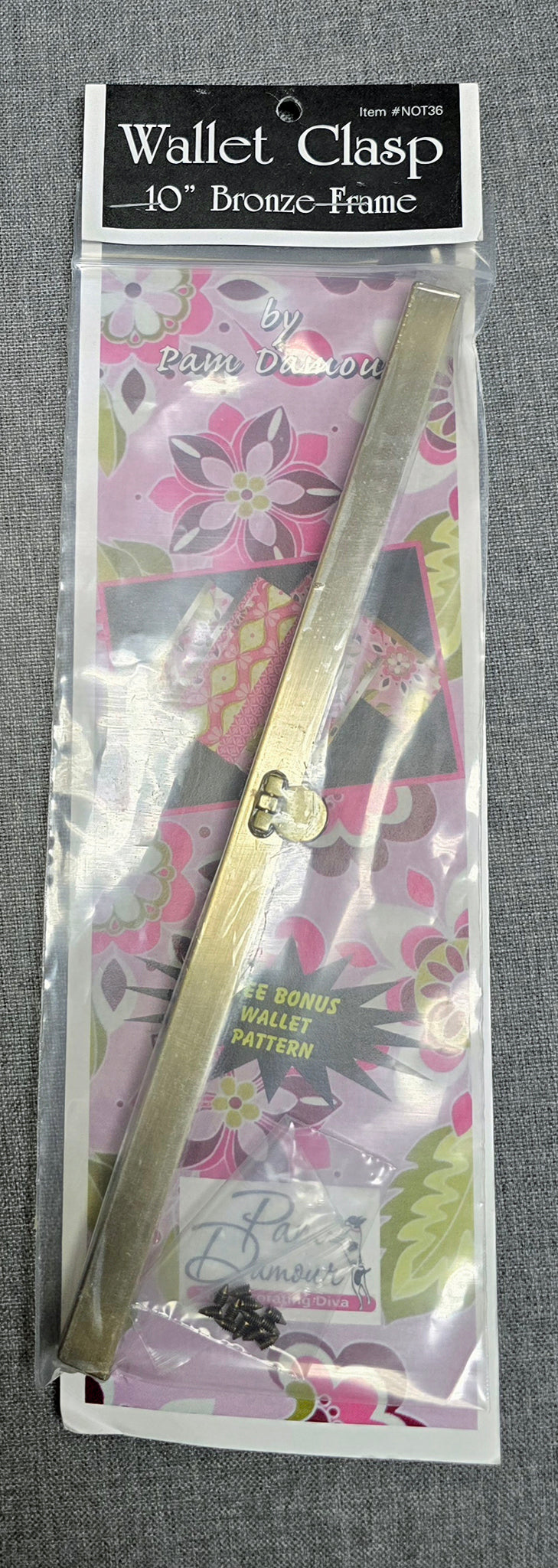 Wallet Clasp Frame - Bronze - 10 in - Includes Free Pattern by Pam Damour