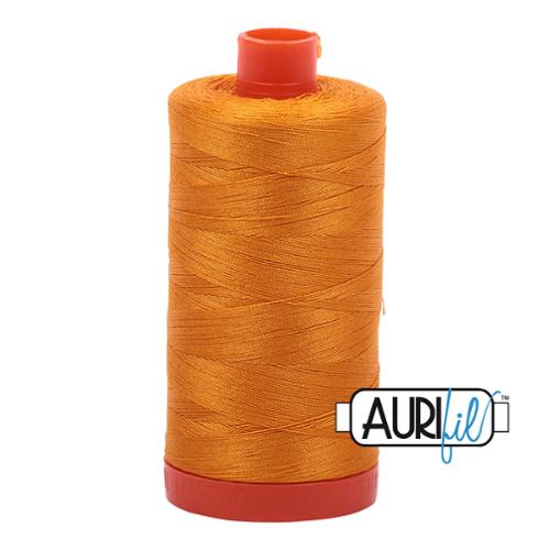 Cotton Mako Thread 50wt 1300M Aurifil - 2145 Yellow Orange