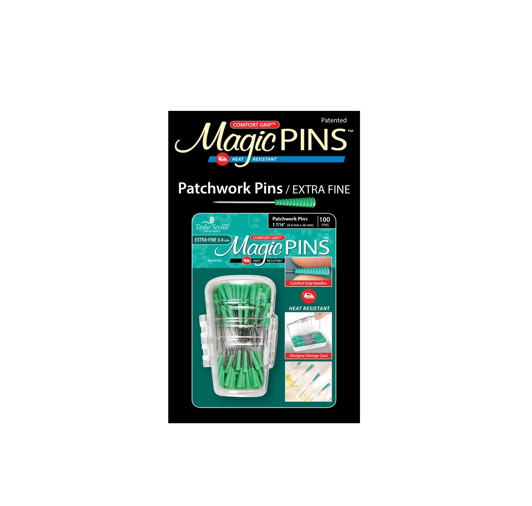 Magic Pins Patchwork Extra Fine 100pc - turquoise heads