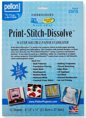 Pellon Print Stitch Dissolve -  water soluble paper stabilizer