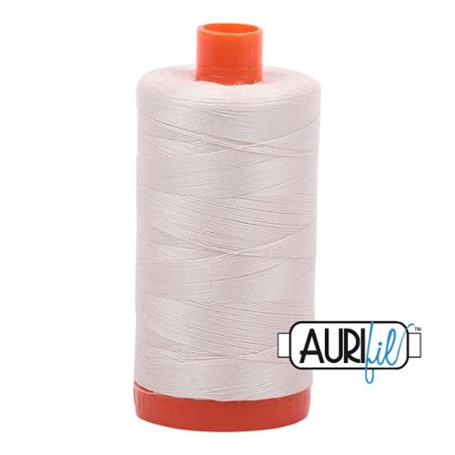Cotton Mako Thread 50wt 1300M - Aurifil - MK50 2309 - Silver White