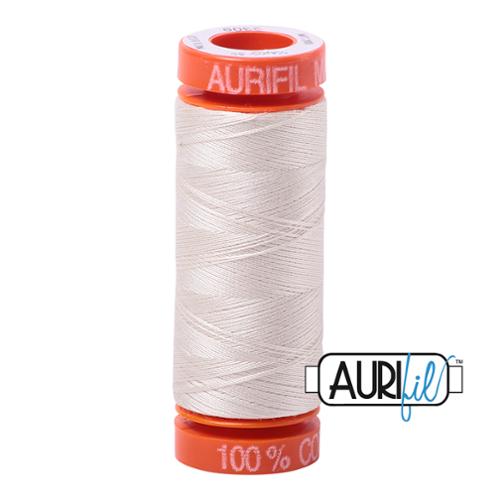Cotton Mako Thread 50wt 200M Aurifil - 2309 Silver White
