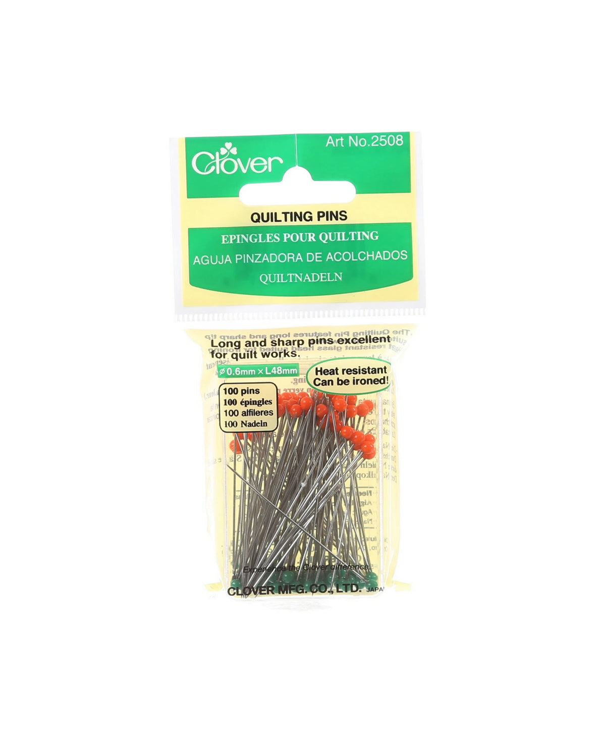 Clover - Quilting Pins - Glass Head Pins, 100ct.