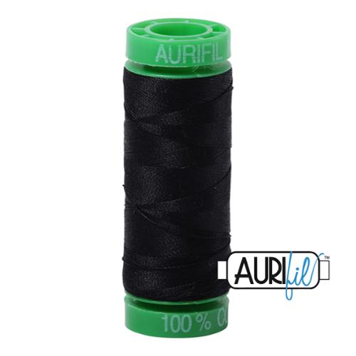 Cotton Mako Thread 40wt. 150M Aurifil - 2692 Black