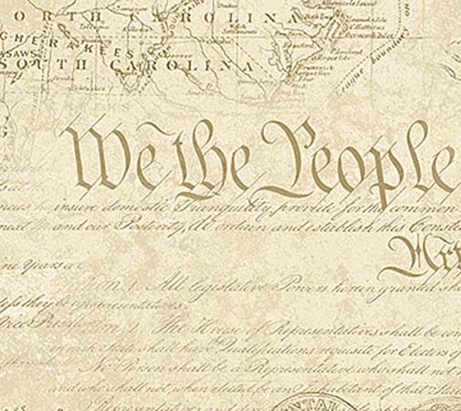 America 250 - Stonehenge Parchment -  map & consitituion on cream