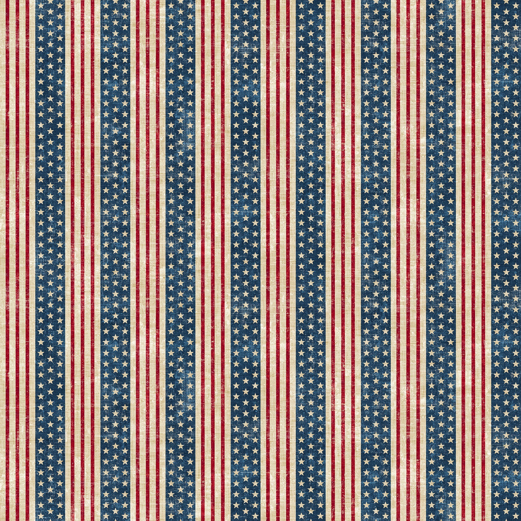 American Heartland - Stripe - cream/multi- alternate stripes of stars & stripes
