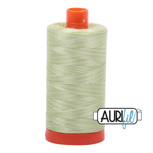 Cotton Mako Thread 50wt 1300M Aurifil 3320 Spring Green Varigated
