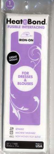 HeatNBond Fusible Interfacing- Light weight for dresses & blouses, 20"x 1yd