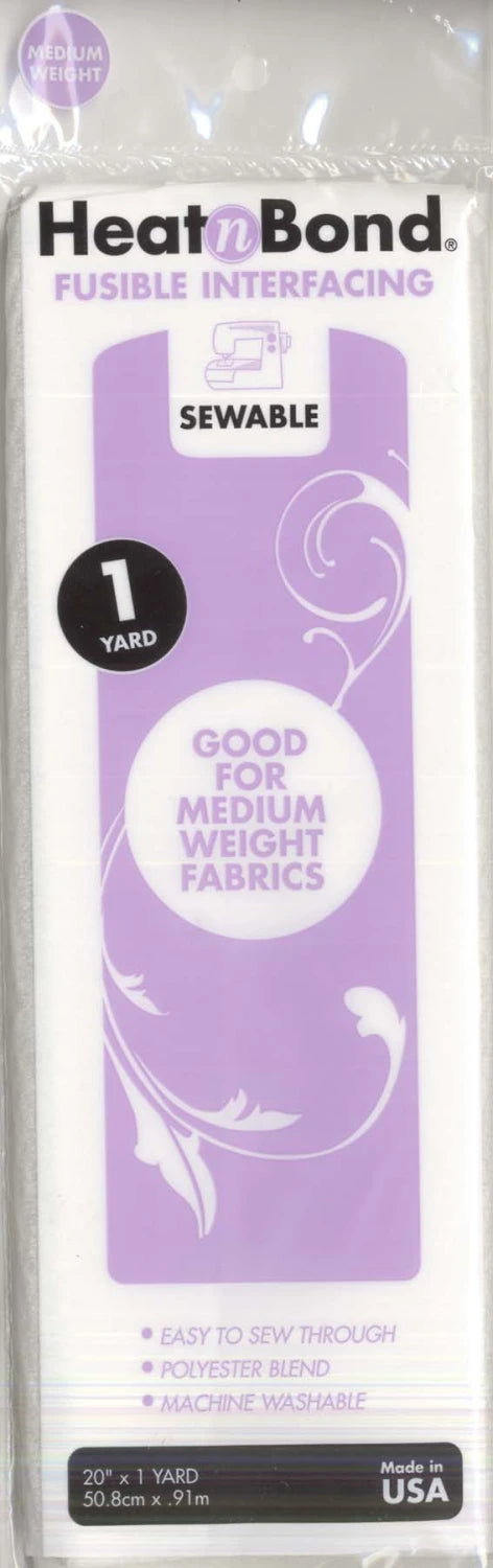 HeatNBond Fusible Interfacing- Medium weight, shirt collars, waistband 20"x 1yd