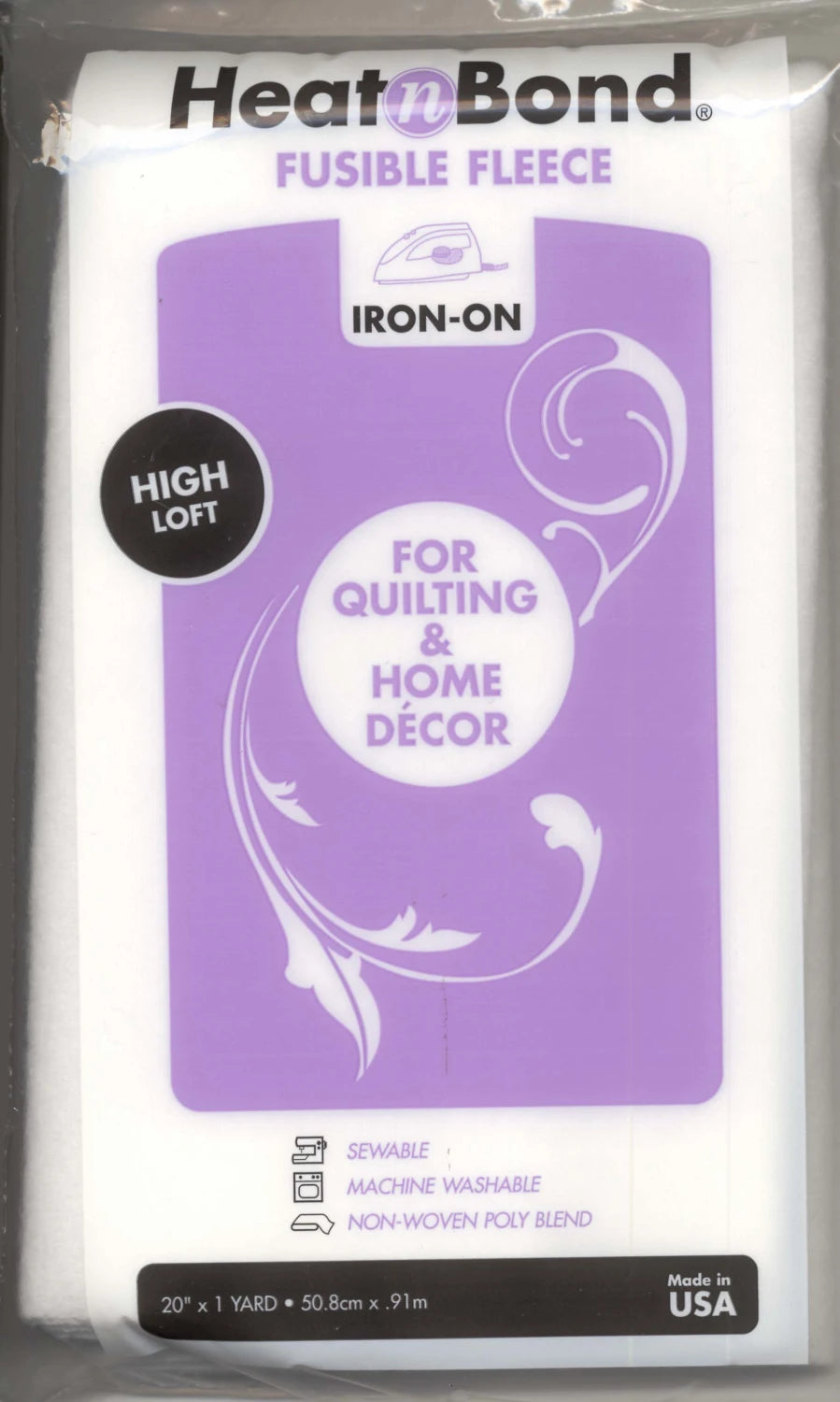 HeatNBond Fusible Fleece-High Loft-White-Non Woven-20" x 11yd-100%
