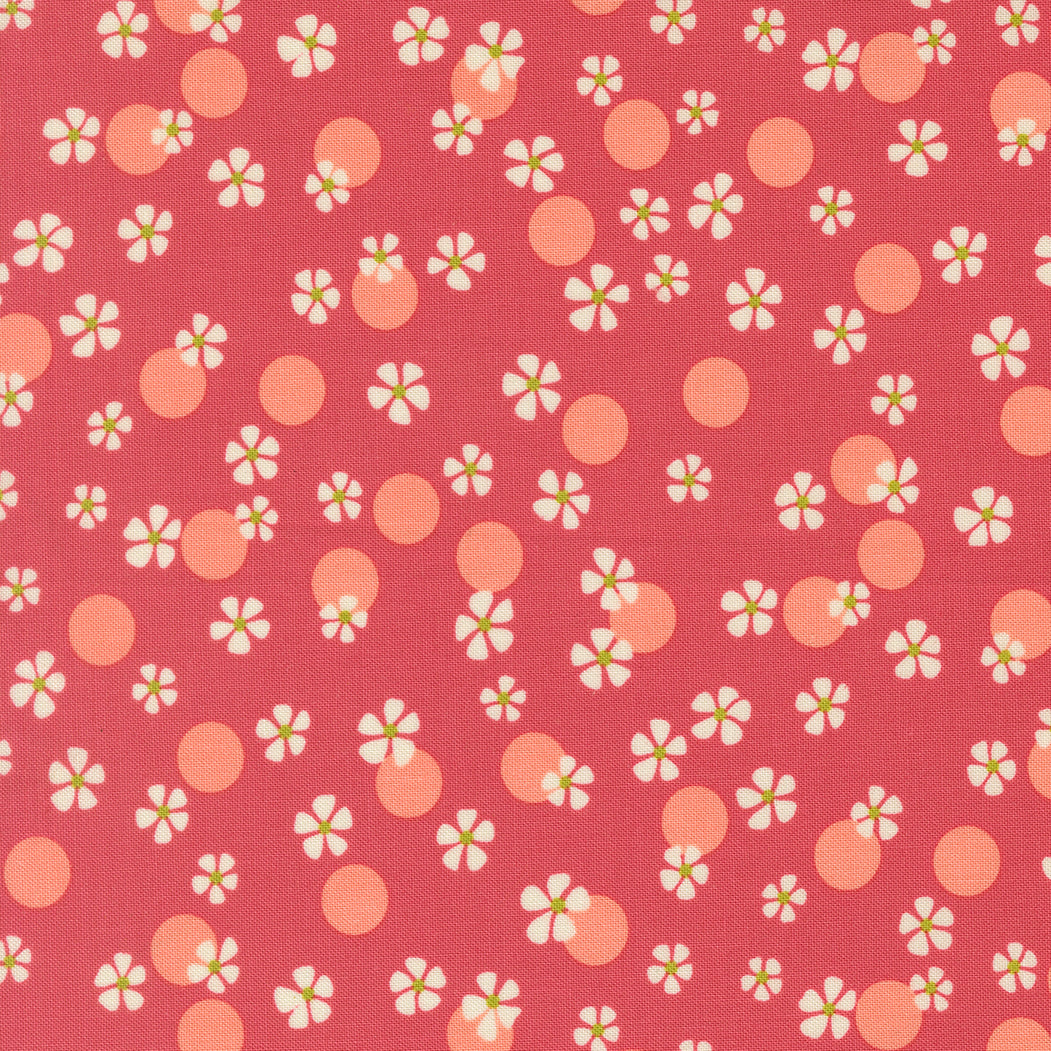 Happy Daze - Easy Breezy - Sweetie - small floral & dot on dark pink