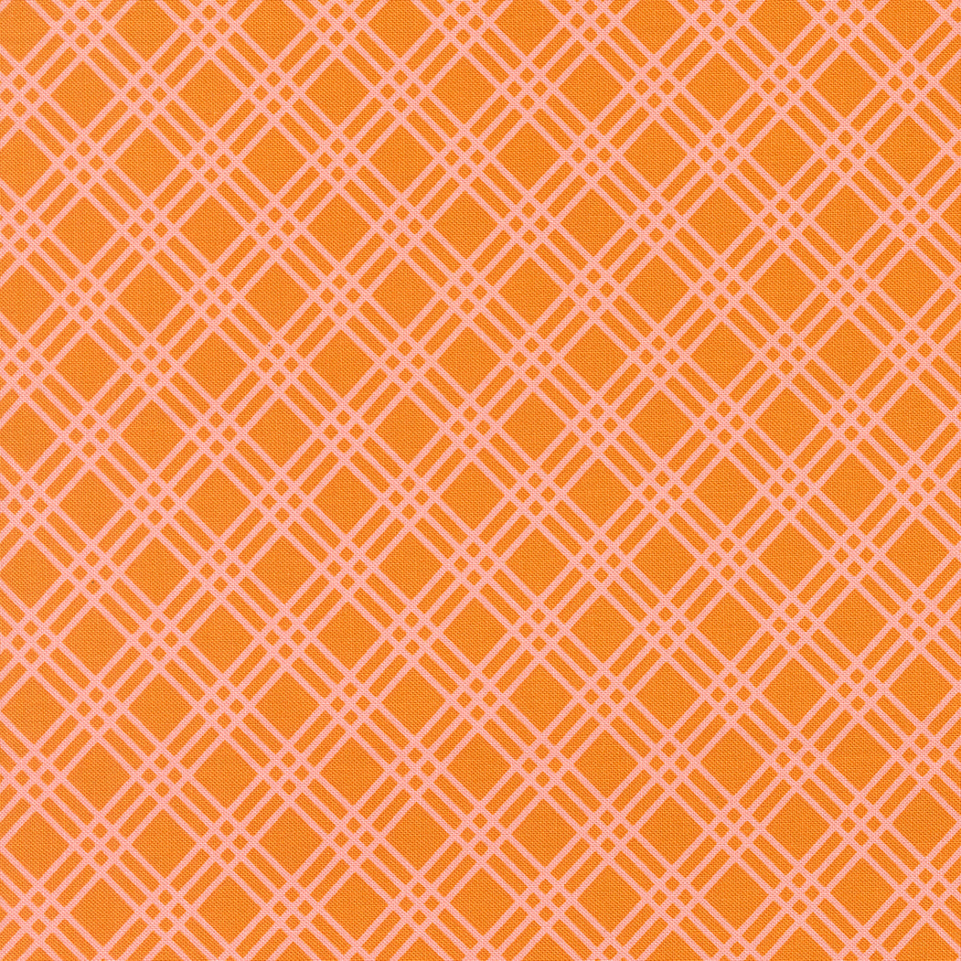 Happy Daze - Picnic Plaid - Sunrays - pink & orange bias plaid
