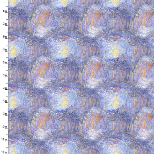 Polar Journey - Ice Fantasy - Multi -  brush texture of purples, whites, yellow
