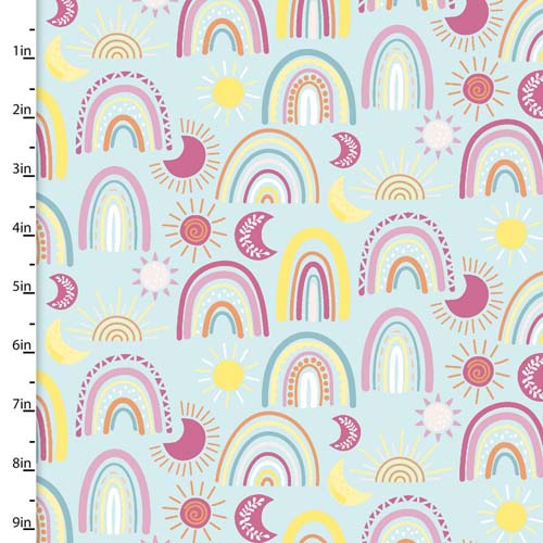 Flannel - Friendship Forest - Rainbows and Sunshine - Turquoise