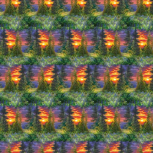 Mountain Sunrise - Scenic Sunrise - Multi - sunrise over a meadow & trees