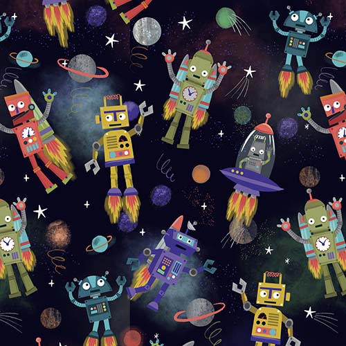 Whirl, Whiz, Zip & Rip - Space Bot - Black