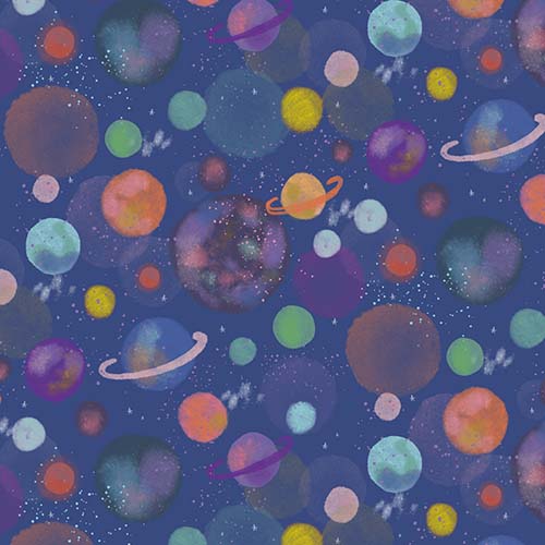 Whirl, Whiz, Zip & Rip - Colorful Planets - Blue