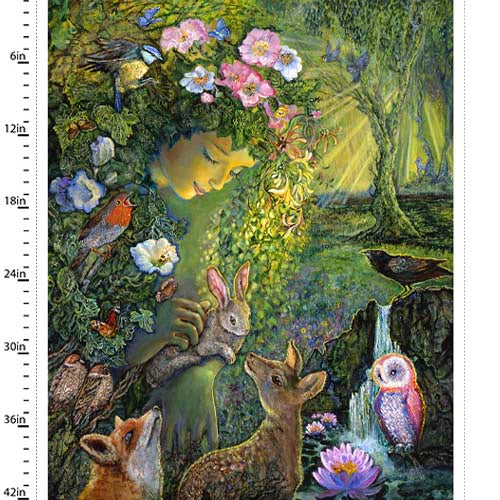 Love is all Around - PANEL 36 in.  - birds & animals with mother nature