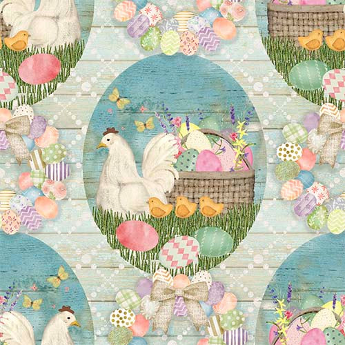 Bunny Kisses and Easter Wishes - All in One Basket - Mint - Chickens & eggs