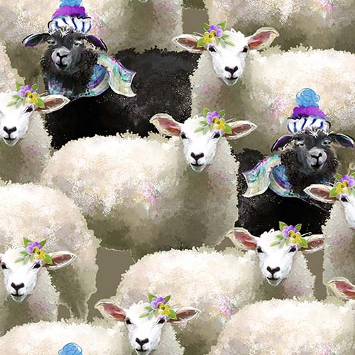 Back to the Farm - Black Sheep - Gray - packed black & white sheep
