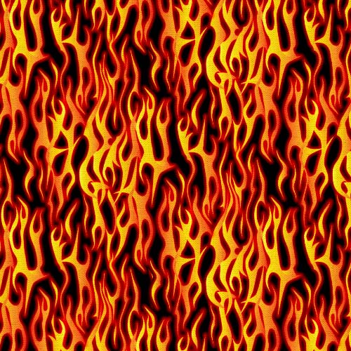 Road Runners - Hot Rod Flame - Black - red & orange flames on black