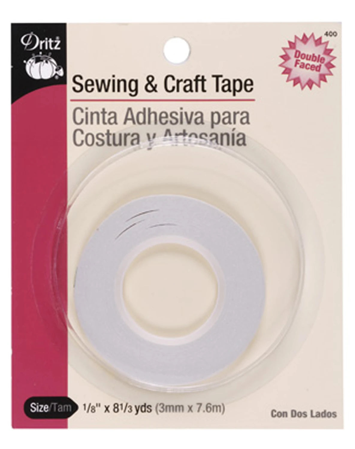 Dritz - Sewing and craft tape - double sided basting tape 1/8inch x 8.33 yds