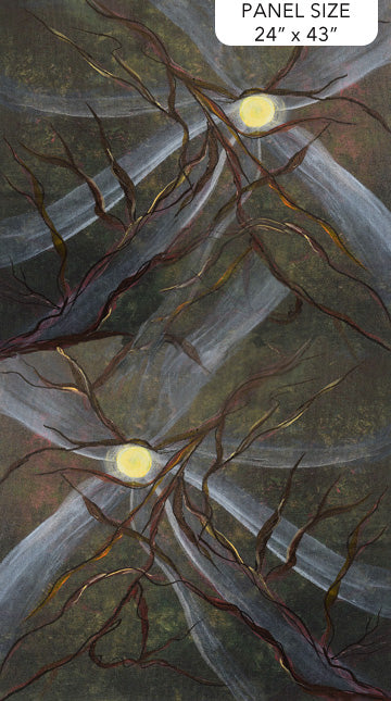 Amok - Spooky Moon - PANEL - 24 inch - foggy night w/ moon (148)