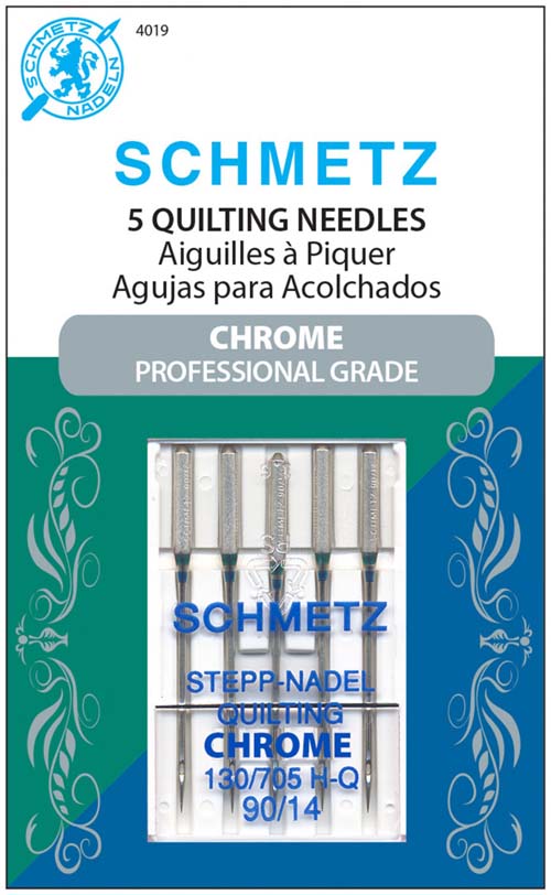 Schmetz 90/14 CHROME Quilting Needle #4019