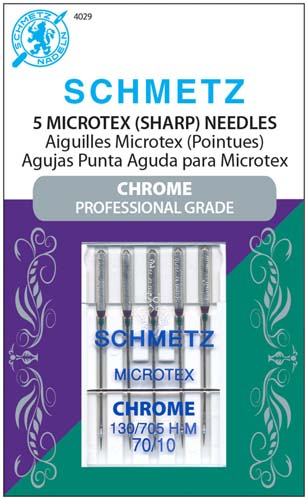 Schmetz 70/10 CHROME Microtex Needle - #4029