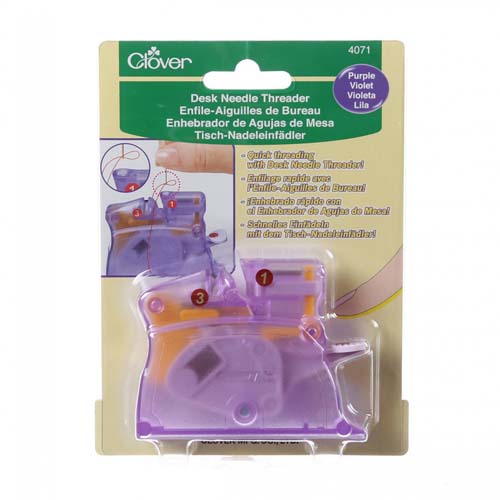 Clover Desk Needle Threader -Purple  - threads oval eye needles 4071 CV