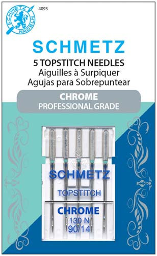 Schmetz 90/14 CHROME Topstitch Needle - #4093