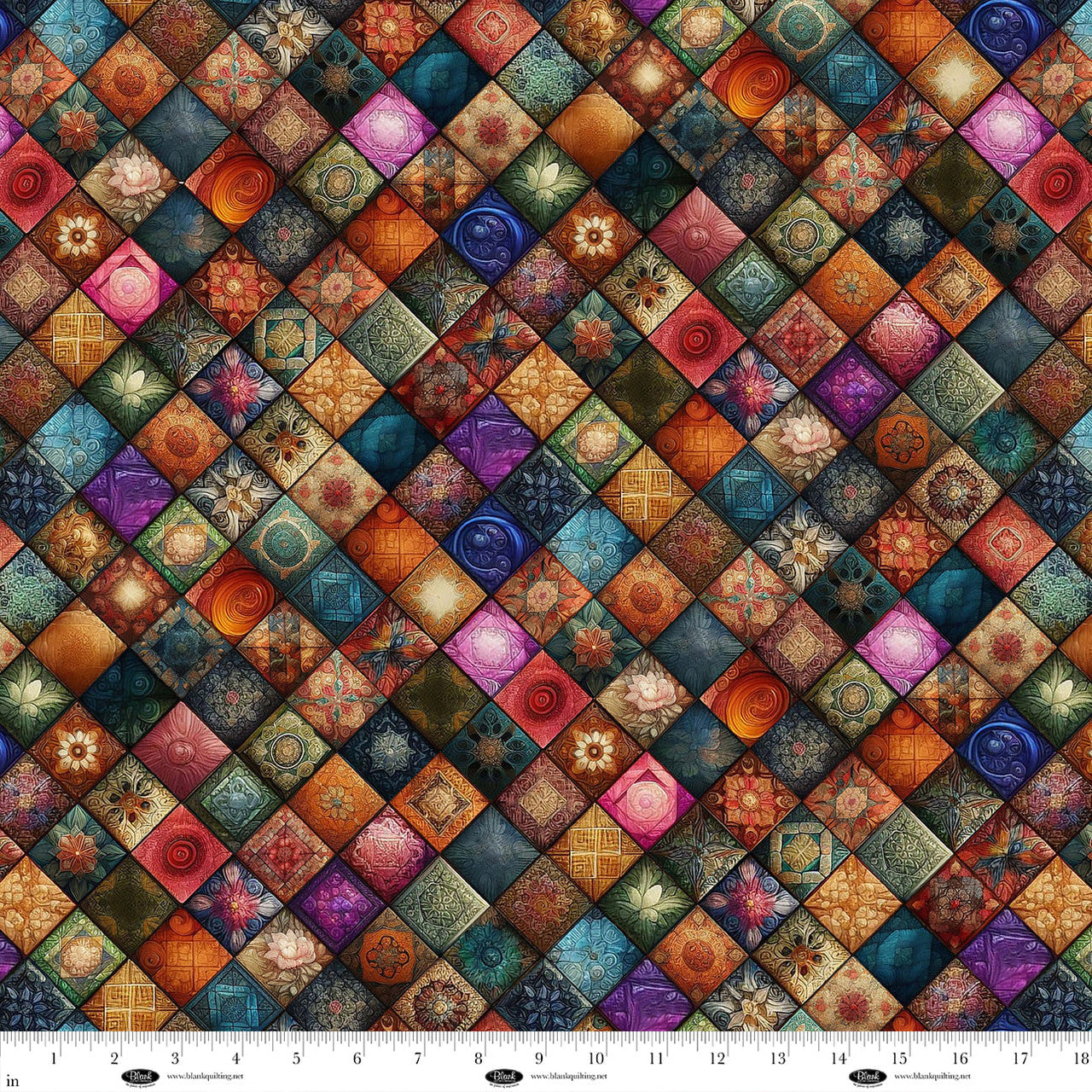 Forget Me Not - Quilt Diamonds by Marilyn Lee - Sienna
