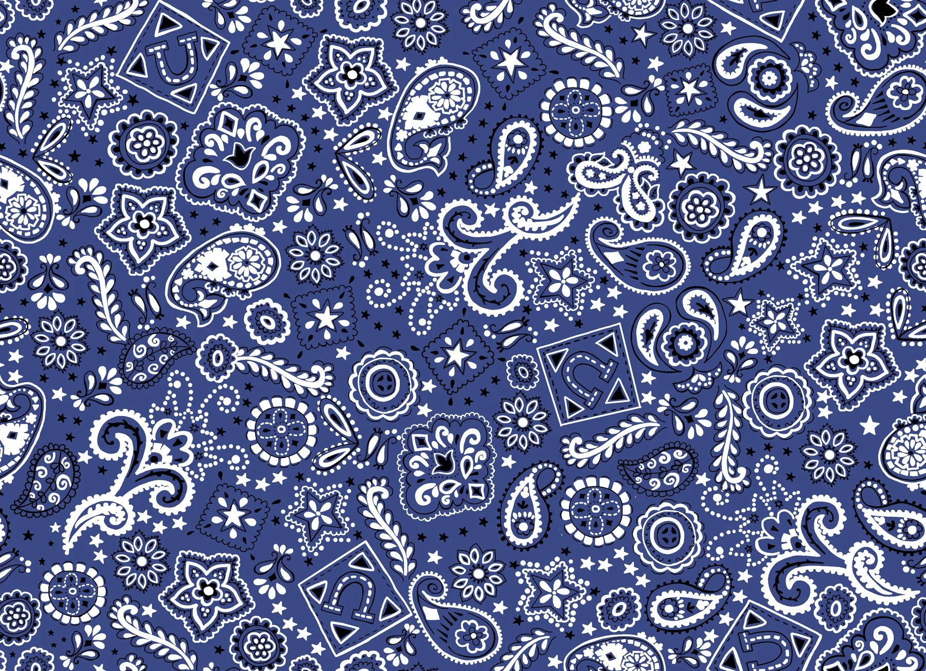 Fun Flannel - Bandana Blue - blue bandana print