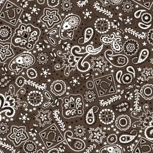 Fun Flannel - Bandana Brown - brown bandana print