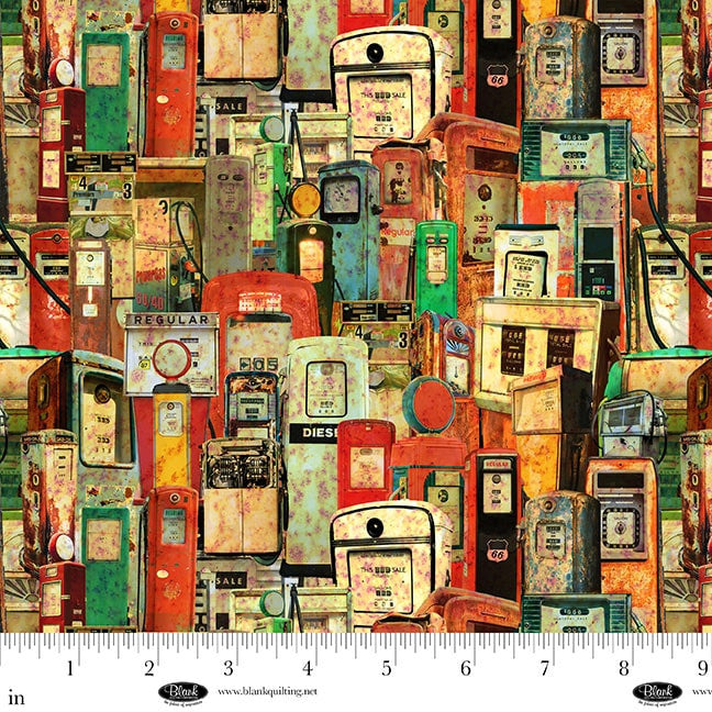 Historic Highway - Gas Pumps - Multi - packed vintage gas pumps